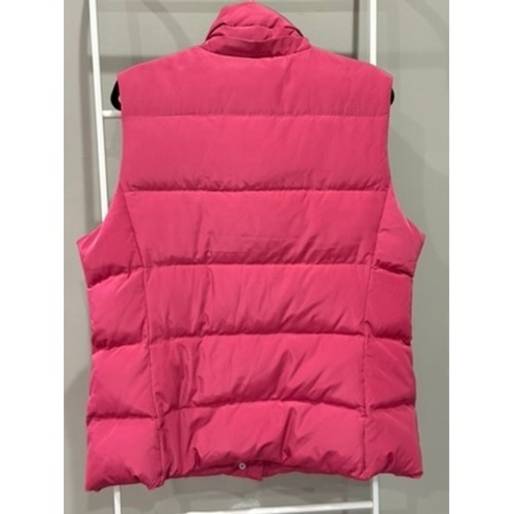 Talbots Pink Puffer Vest Down Fill Quilted Snap Zip Front Pockets Womens Large - Picture 6 of 6